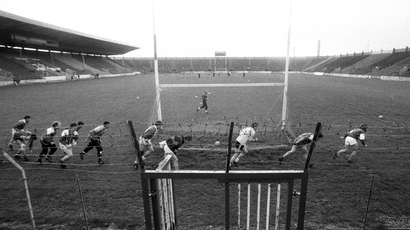 Cork hurlers training on the Páirc Uí Chaoimh pitch in 1980s