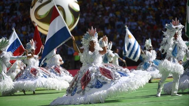 The World Cup closing ceremony started the day's festivities inside the Estádio Maracanã about two hours before kick-off