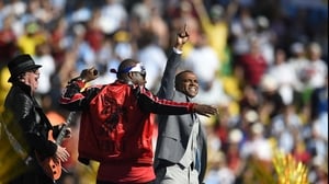 The all-star trio of Carlos Santana, Wyclef Jean, and Brazilian singer Alexandre Pires collaborated to celebrate the occasion