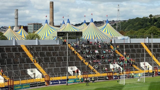 A circus big top in the background ahead of the Munster hurling decider