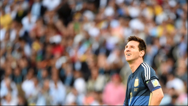 Argentina's star striker Lionel Messi looked on at the start of the second, as he no doubt hoped to make more of an impact in the final 45'