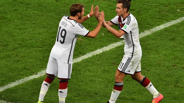 Klose - who in the previous match passed Brazil's Ronaldo as the World Cup's all-time leading goal-scorer - exited the match to raucous applause in the final minutes