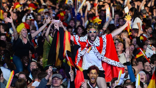 Back home in Berlin, German supporters erupted as their side became football's World Champions