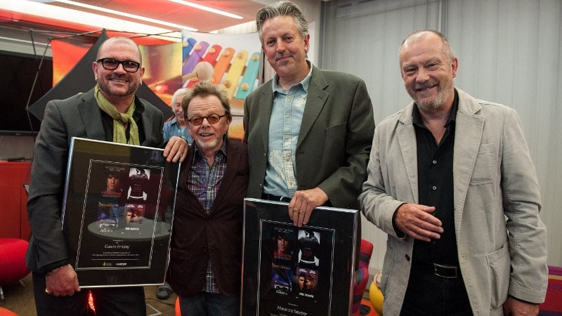 Gavin Friday with (left to right), ASCAP President Paul Williams, Maurice Seezer, and Keith Donald