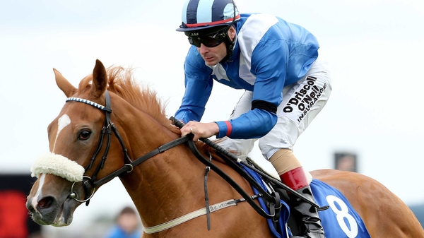 Pat Smullen aboard Tarfasha wins The Topaz European Breeders Fund Fillies Maiden at Galway last year