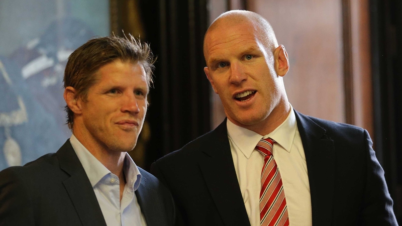Simon Easterby (l) will work closely with Ireland captain Paul O'Connell in his new position