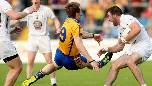 Clare’s commitment was never in doubt against Kildare, none more so that Podge McMahon, here in action against Fergal Conway of Kildare