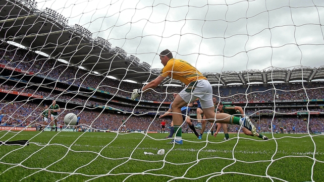 Meath goalkeeper Paddy O'Rourke was unable to to stop Dublin's first goal
