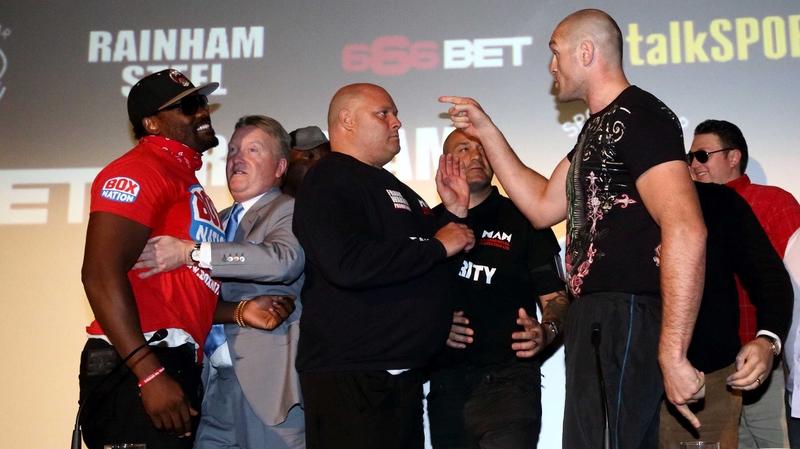 Tyson Fury goads Derek Chisora at a recent press conference