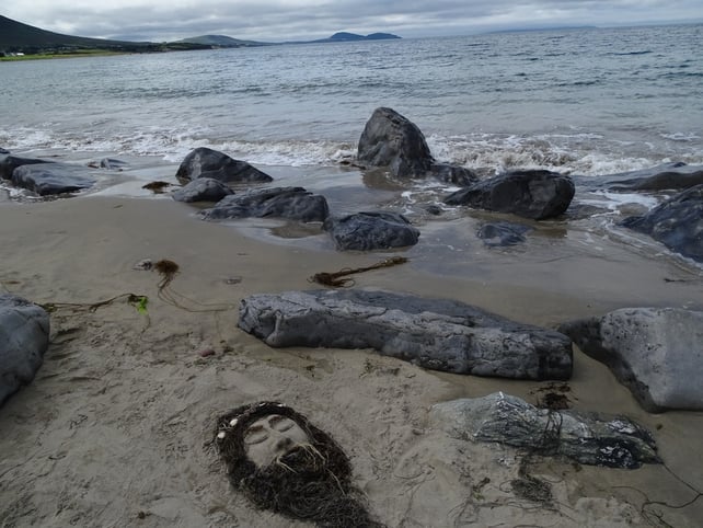 Sand art on Bertra Strand, Co Mayo (Pic: Cian Burns)