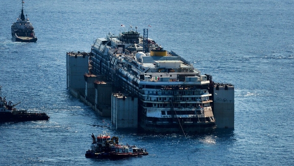 The liner is being accompanied by a convoy of 14 vessels