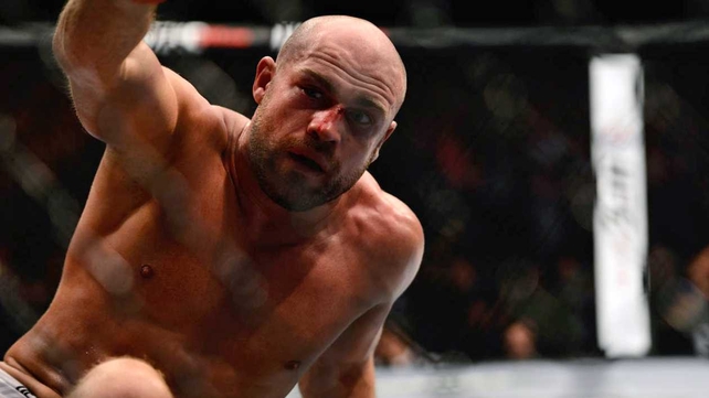 Cathal Pendred after beating Mike King - seriously, this is him after he won - at the UFC fight night event in Dublin on Saturday