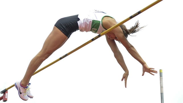 Zoe Brown competing in the pole vault at the National Championships at Santry on Saturday