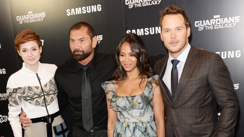 Stars Karen Gillan, David Bautista, Zoe Saldana and Chris Pratt