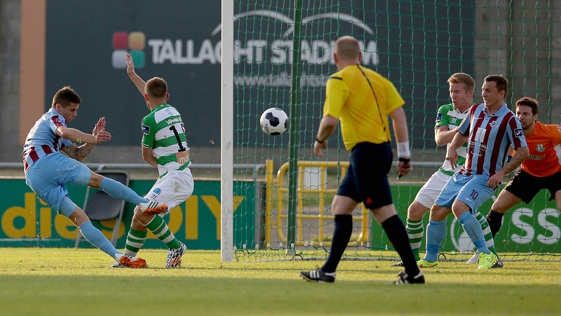 Gavan Holohan scores the only goal of the game to seal three points for Drogheda United at Tallaght Stadium