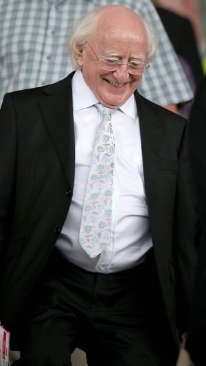 Michael D Higgins at the Sligo vs Tipperary game