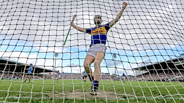 Tipperary's Shane Bourke celebrates after John O’Dwyer scored his side's opening goal