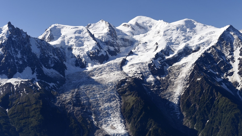 A view of the Mont Blanc range in the French Alps taken earlier this month