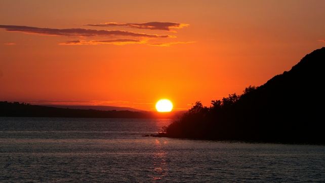 The Sun sets behind Lough Conn in Co Mayo (Pic: Shane Coogan)