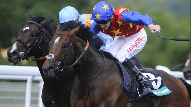Es Que Love recorded a first Group win in his 47th career start in the Lennox Stakes