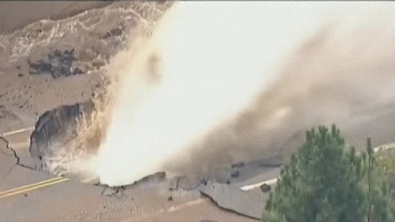 Police are considering issuing an evacuation order as the sinkhole is causing extensive flooding in LA