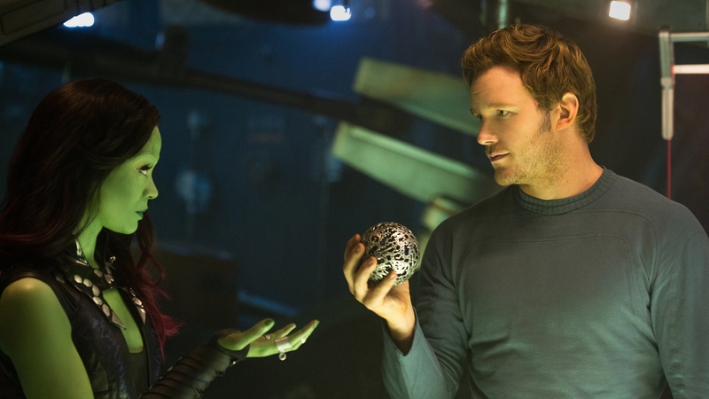 Saldana with co-star Chris Pratt