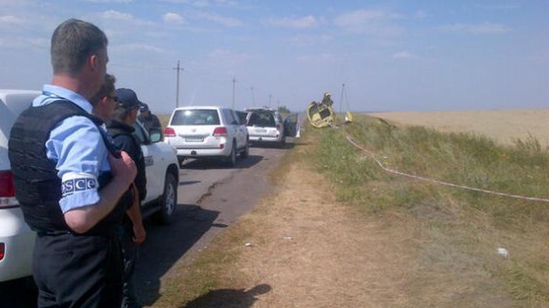 OSCE members observe a minute's silence at the scene (Pic: @OSCE_SM)