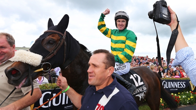Tony McCoy on board Thomas Edison after victory in the 2014 Galway Hurdle