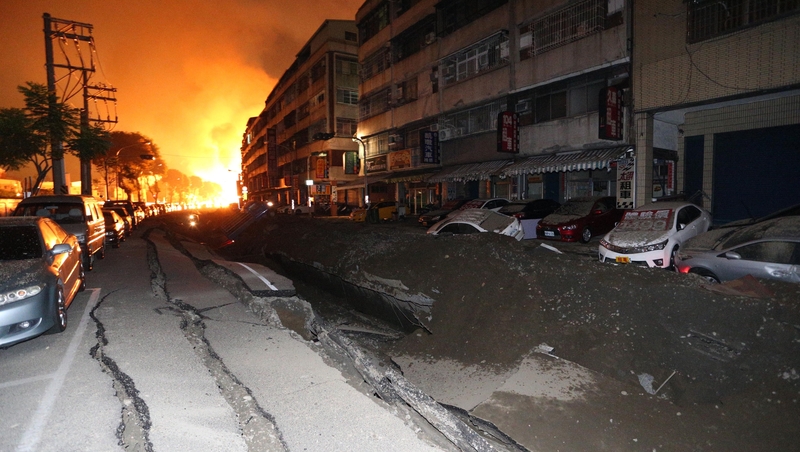 A blast rips through the city of Kaohsiung in southern Taiwan