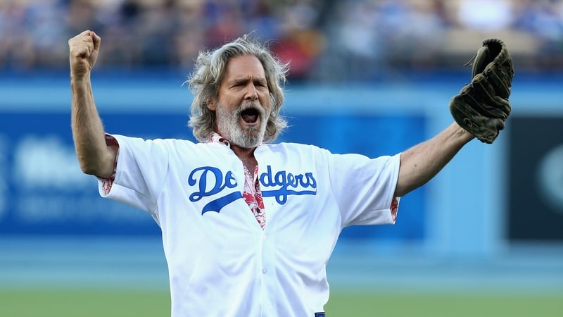 Bridges was at the game to promote his new film, The Giver