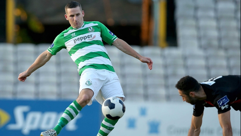 Dean Kelly slots home Shamrock Rovers' second goal at Dalymount Park