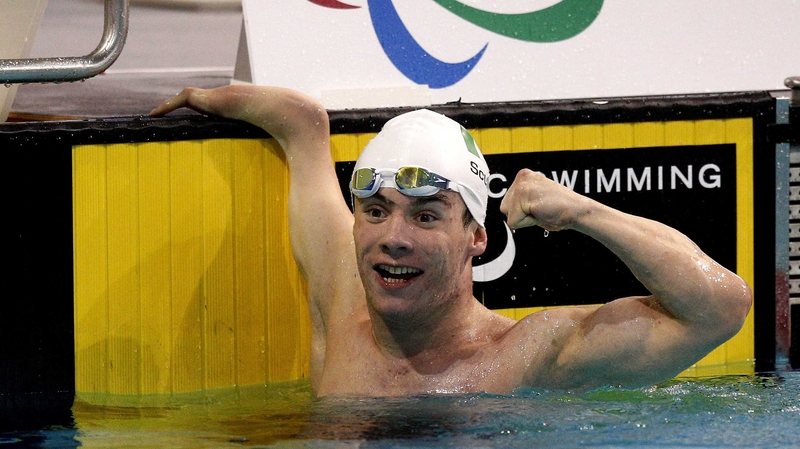 James Scully celebrates his medal-winning performance