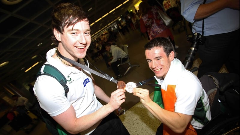 James Scully and Laurence McGivern with their World Championships medals last year
