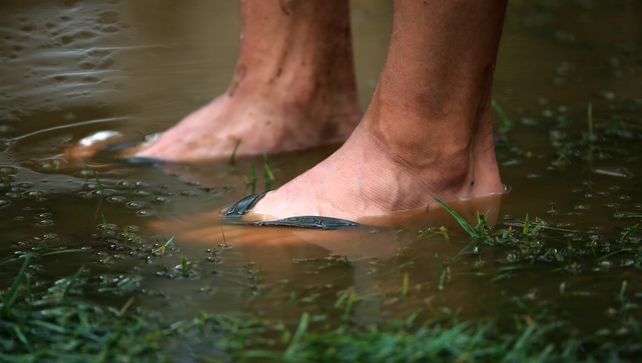 The sodden conditions caused problems for spectators as well