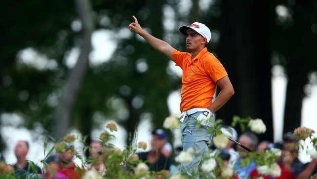 After a miracle par from the wrong fairway on 13, Fowler finally carded a bogey on the 14th (above) and would eventually finish tied for third with Stenson