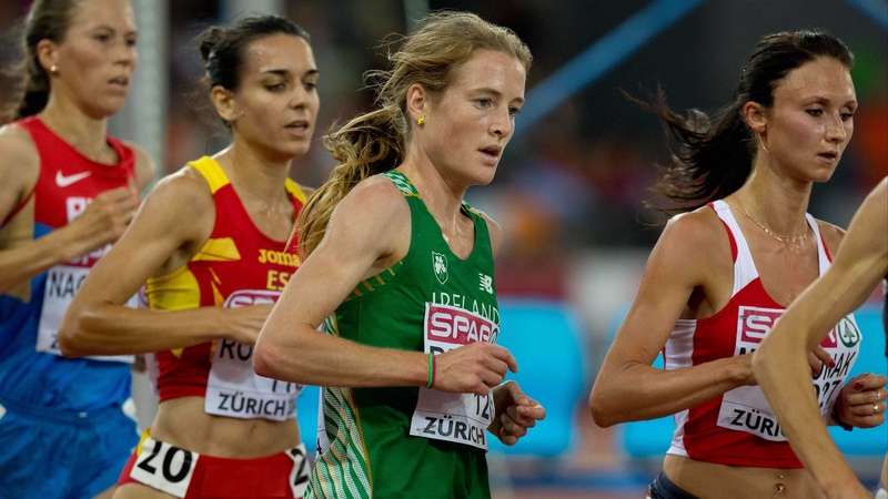 Fionnuala Britton runs in the marathon on Saturday