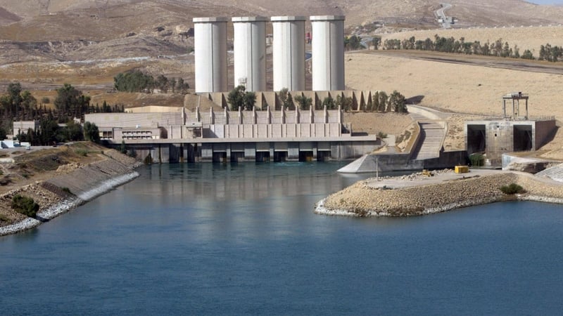 The dam on the southern shores of Mosul lake provides electricity to much of the region