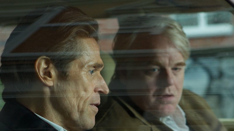 Willem Dafoe and Philip Seymour Hoffman in A Most Wanted Man