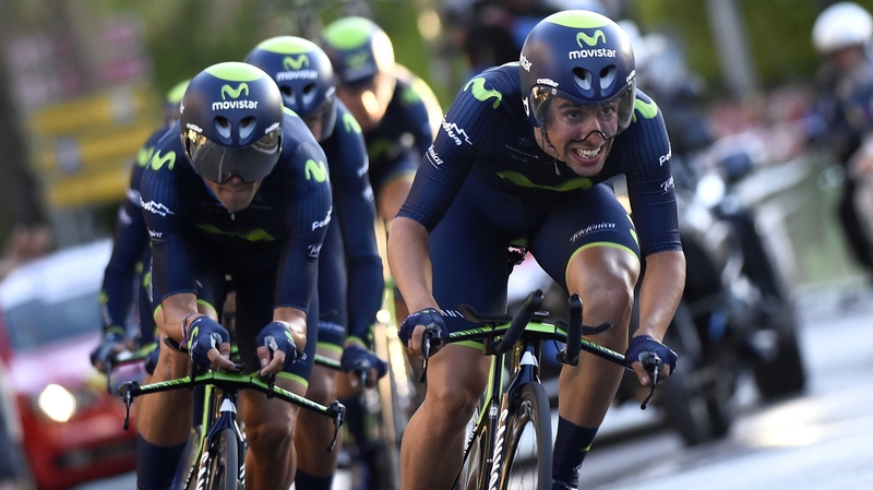 Movistar won the team time trial first stage