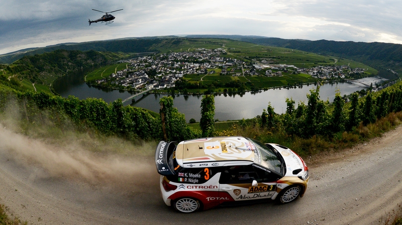 Second-placed Kris Meeke and co-driver Paul Nagle competing at the German rally