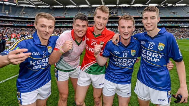 Kerry minors celebrate their win, which sets up a meeting with either Dublin or Donegal