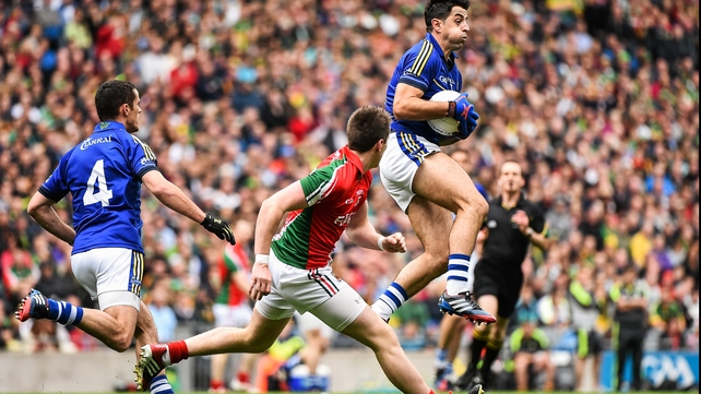 Kerry's Aidan O'Mahony takes possession against Mayo in the All-Ireland SFC semi-final at Croke Park, Dublin