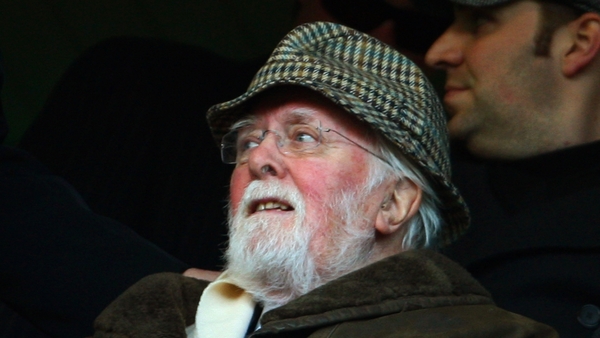 Lifelong Chelsea fan Richard Attenborough watching a match at Stamford Bridge in 2009