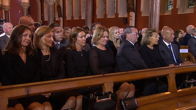 Reynolds family members at the service in Donnybrook in Dublin