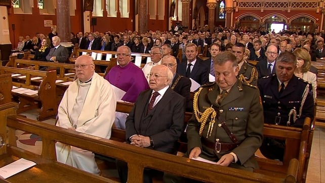 President Michael D Higgins led the mourners