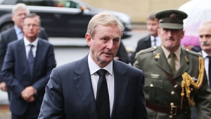 Taoiseach Enda Kenny arrives at the funeral in Donnybrook