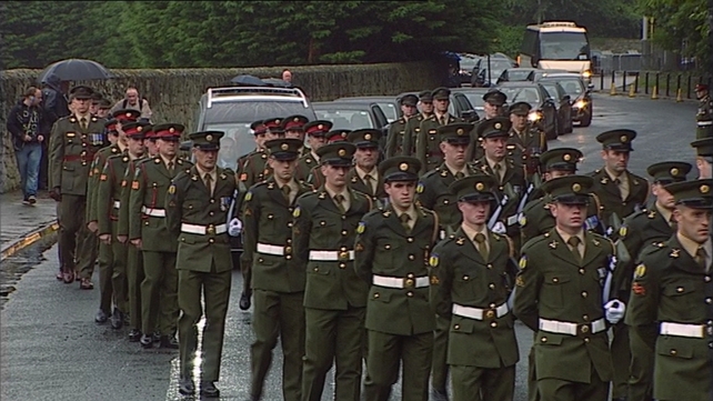 The funeral cortège on its way to Shanganagh Cemetery