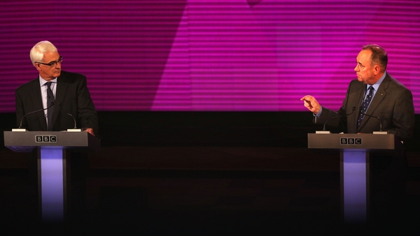 Alistair Darling (left) came off second best to Alex Salmond according to a snap poll