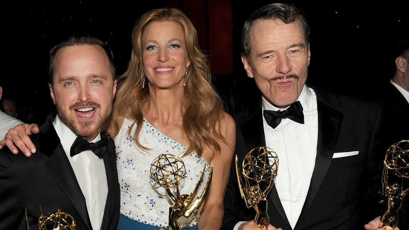 Aaron Paul, Anna Gunn and Bryan Cranston - Honoured yet again with acting awards for their work on Breaking Bad