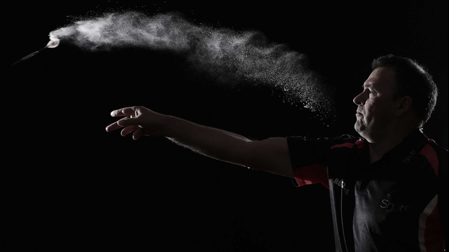 New Zealand darts player Rob Szabo poses during a portrait session in Wellington